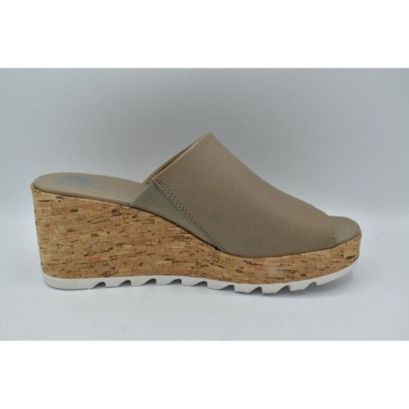Sorel Womens Size 10.5 Omega Taupe Sea Salt Cameron Wedge Platform Mules Sandals - Picture 6 of 11